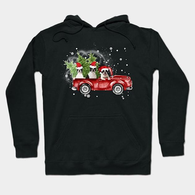 Merry Christmas Boston Terriers Hoodie by TeeLand